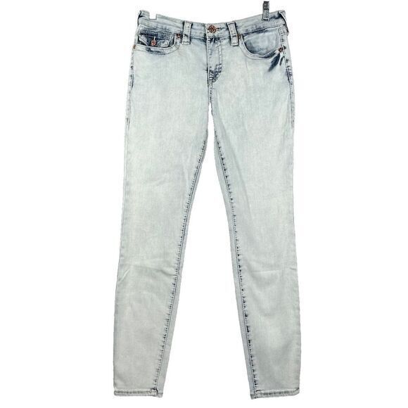 NWT TRUE RELIGION Sz29 JENNIE CURVY MID-RISE SKINNY‎ STRETCH JEANS LIGHT WASH - Picture 1 of 7